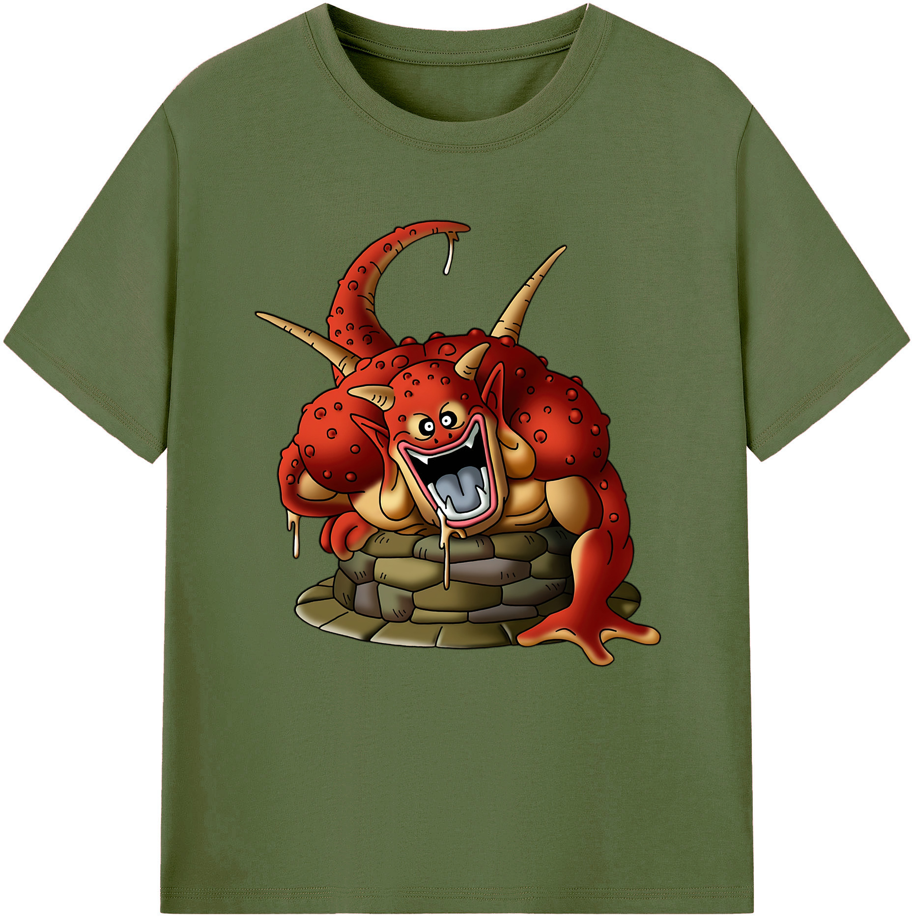 （画像用） ドラゴンクエスト Doragon Kuesuto Dragon Quest 綿100％半袖Tシャツ（フロントプリント）